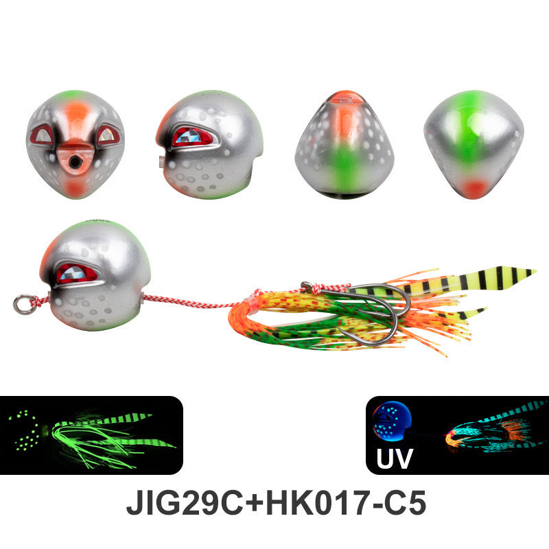 海 #179 Slow Pitch Jigs bait -head skirt lure 60g.80g.100g.120g.150g.200g