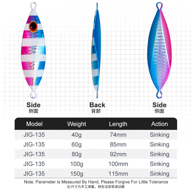 #25 Slow Pitch Jigs 40g 60g 80g 100g 150g