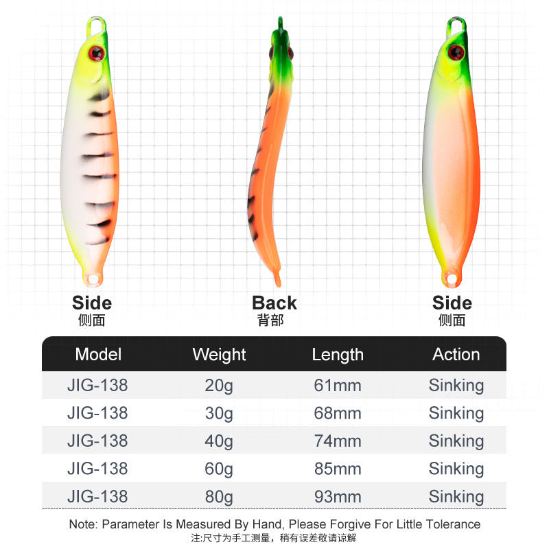 #26 Slow Pitch Jigs 20g 30g 40g 60g 80