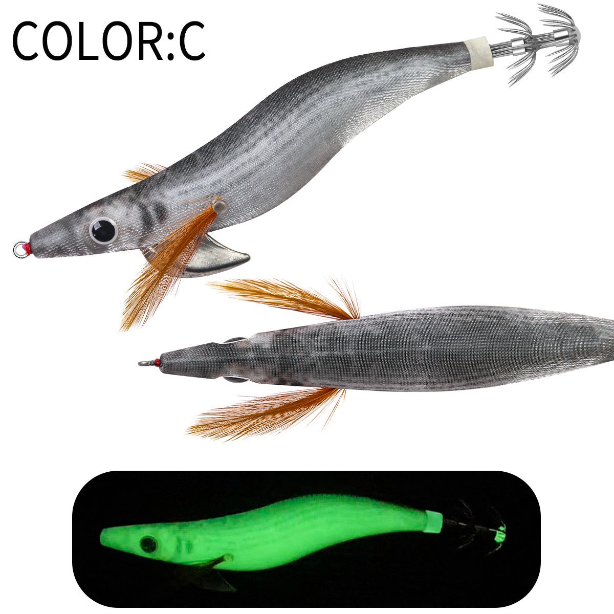 Jigs Fishing Tackle Store
New #2.5 #3.0 #3.5 Rapid Sinking Artificial Luminous Squid Jigging Bait Wood Shrimp Hooks for Saltwater Tackle Fishing Lure