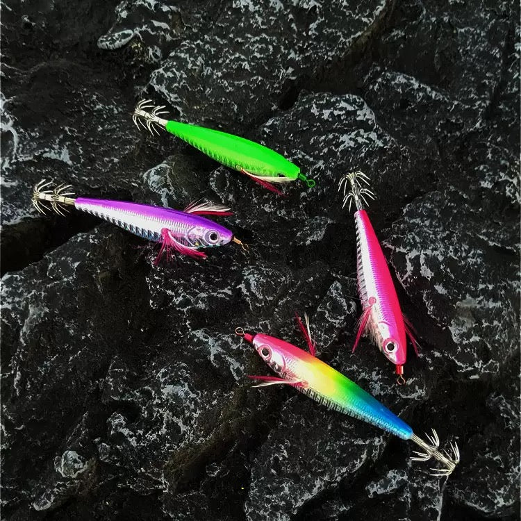 Jigs Fishing Tackle Store
New #2.5 #3.0 #3.5 Rapid Sinking Artificial Luminous Squid Jigging Bait Wood Shrimp Hooks for Saltwater Tackle Fishing Lure