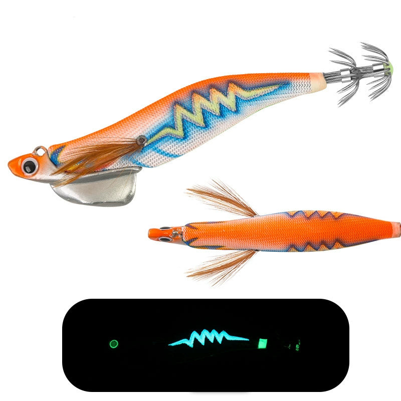 New Squid Hook #3.0/28g #3.5/40g Rapid inkiSng Artificial Luminous Squid Jigging Bait Wood Shrimp Hooks for Saltwater Tackle Fishing Lure