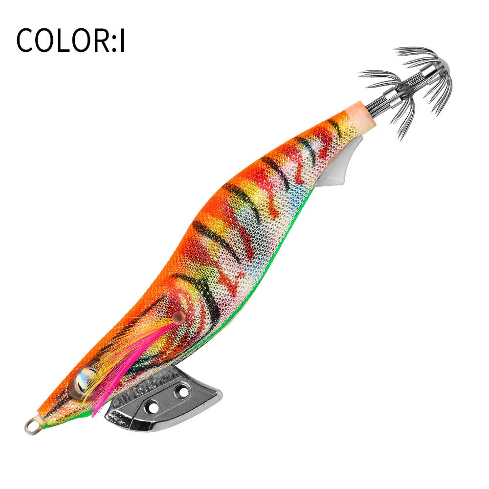 New Squid Hook #2.5/12g #3.0/16.5g#3.5/21g Rapid inkiSng Artificial Luminous Squid Jigging Bait Wood Shrimp Hooks for Saltwater Tackle Fishing Lure