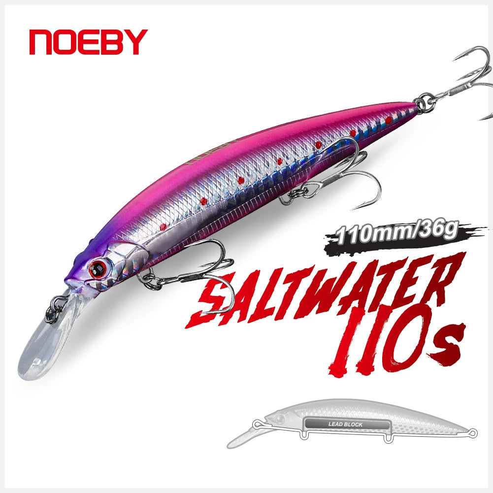 NOEBY Saltwater Pencil Bait/Stickbait/Minnow/Topwater/Popper Lure 110mm /36g