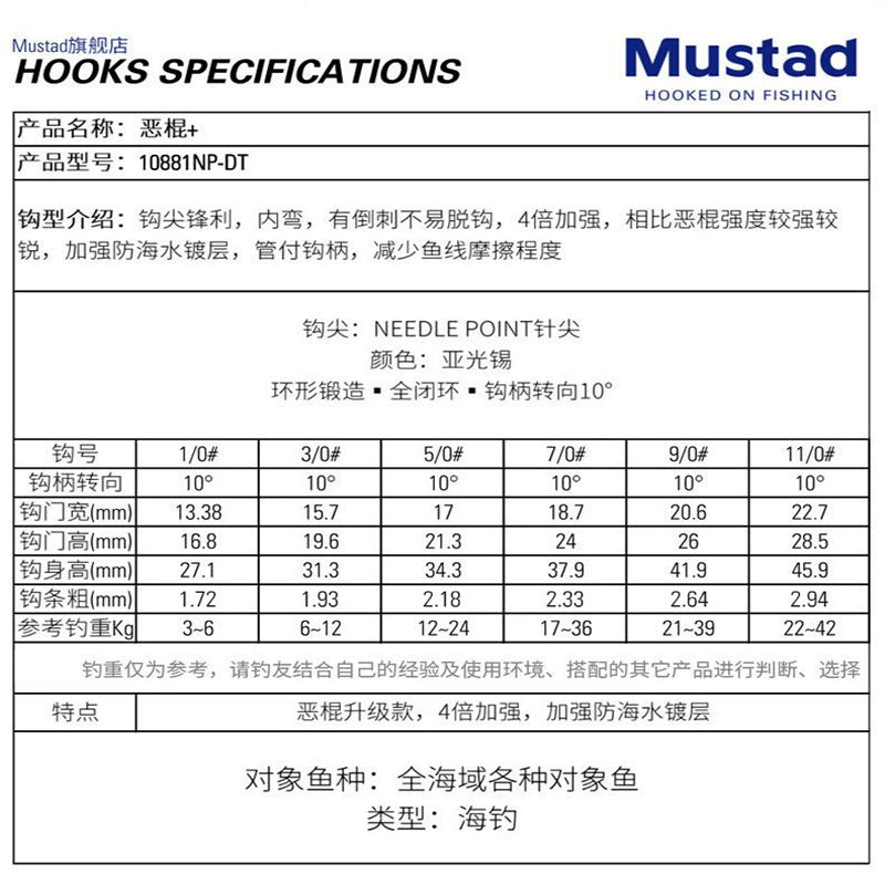 New High Quality Mustad Jigging Hook/Assist Hook for Saltwater Fishing Hooks #1/0 #3/0 #5/0 #7/0 #9/0 #11/0