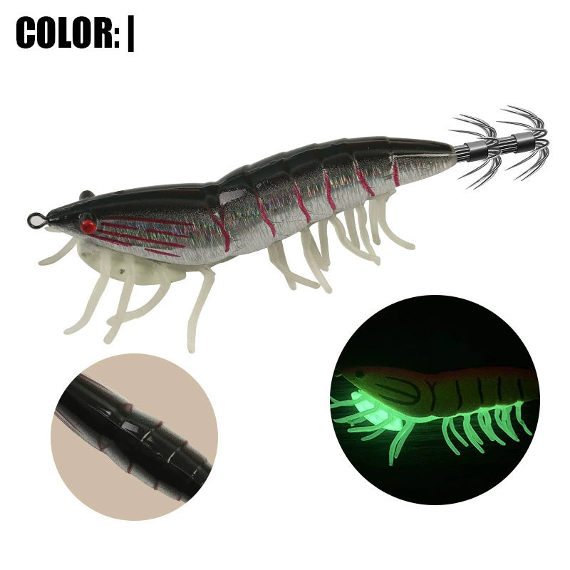 New Squid Hook #2.0/8g #3.0/12g #3.5/19.5g Rapid inkiSng Artificial Luminous Squid Jigging Bait Wood Shrimp Hooks for Saltwater Tackle Fishing Lure