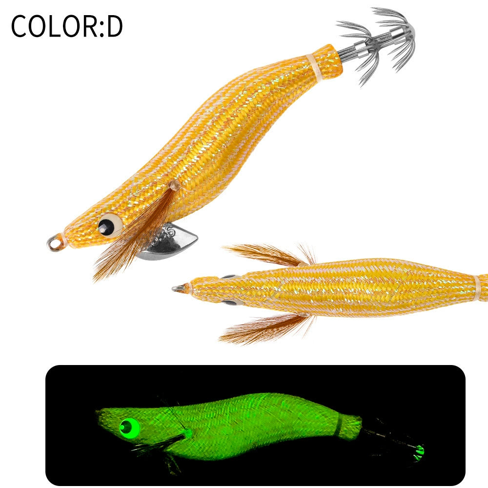 New Squid Hook #2.2/6.5g #2.5/9.5g Rapid inkiSng Artificial Luminous Squid Jigging Bait Wood Shrimp Hooks for Saltwater Tackle Fishing Lure