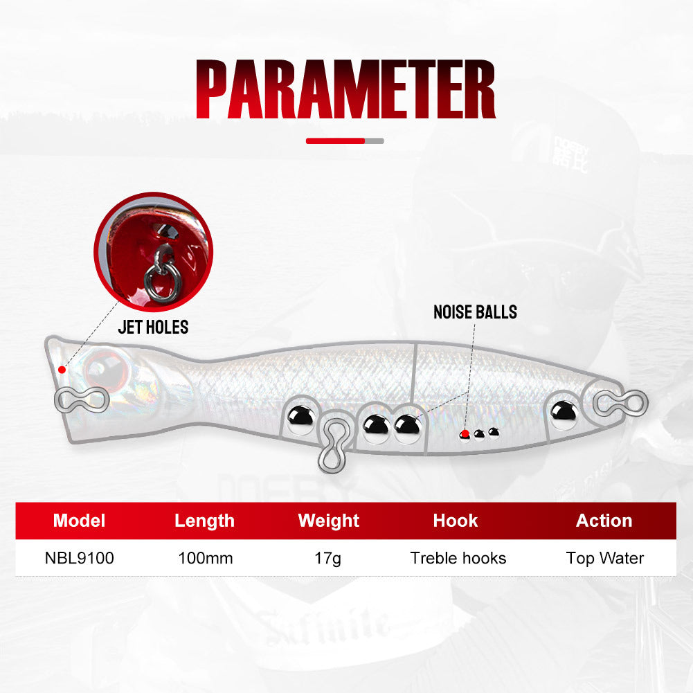 Saltwater plastic popper bait #19-100mm/17g