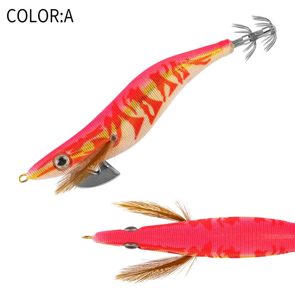 New Squid Hook #3.0/16g #3.5/21g Rapid inkiSng Artificial Luminous Squid Jigging Bait Wood Shrimp Hooks for Saltwater Tackle Fishing Lure