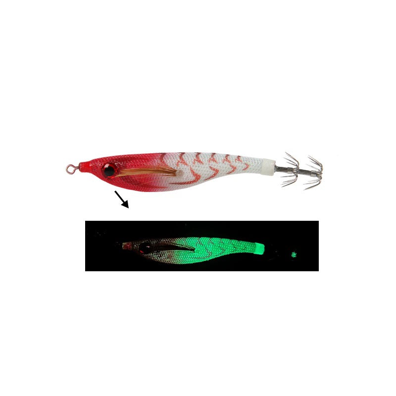 New Squid Hook #99mm/6.5g Rapid inkiSng Artificial Luminous Squid Jigging Bait Wood Shrimp Hooks for Saltwater Tackle Fishing Lure