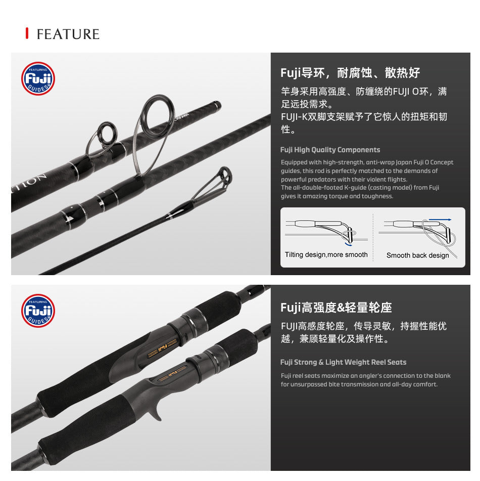 NOEBY Slow Pitch Jigging/Saltwater/Topwater/Big Game/GT /Tuna Rod BTC604MH/BTS705MH