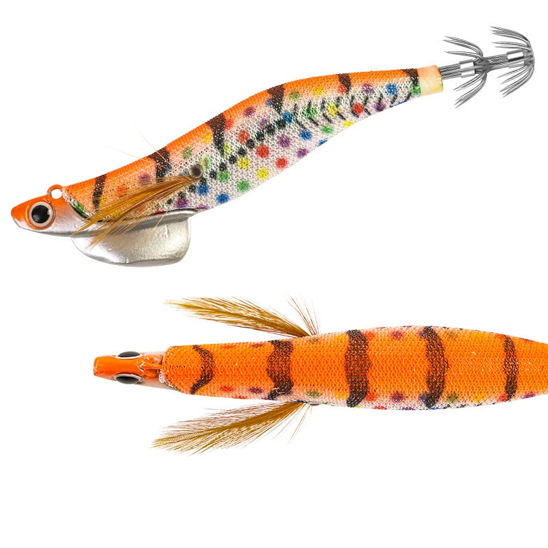 New Squid Hook #3.0/28g #3.5/40g Rapid inkiSng Artificial Luminous Squid Jigging Bait Wood Shrimp Hooks for Saltwater Tackle Fishing Lure