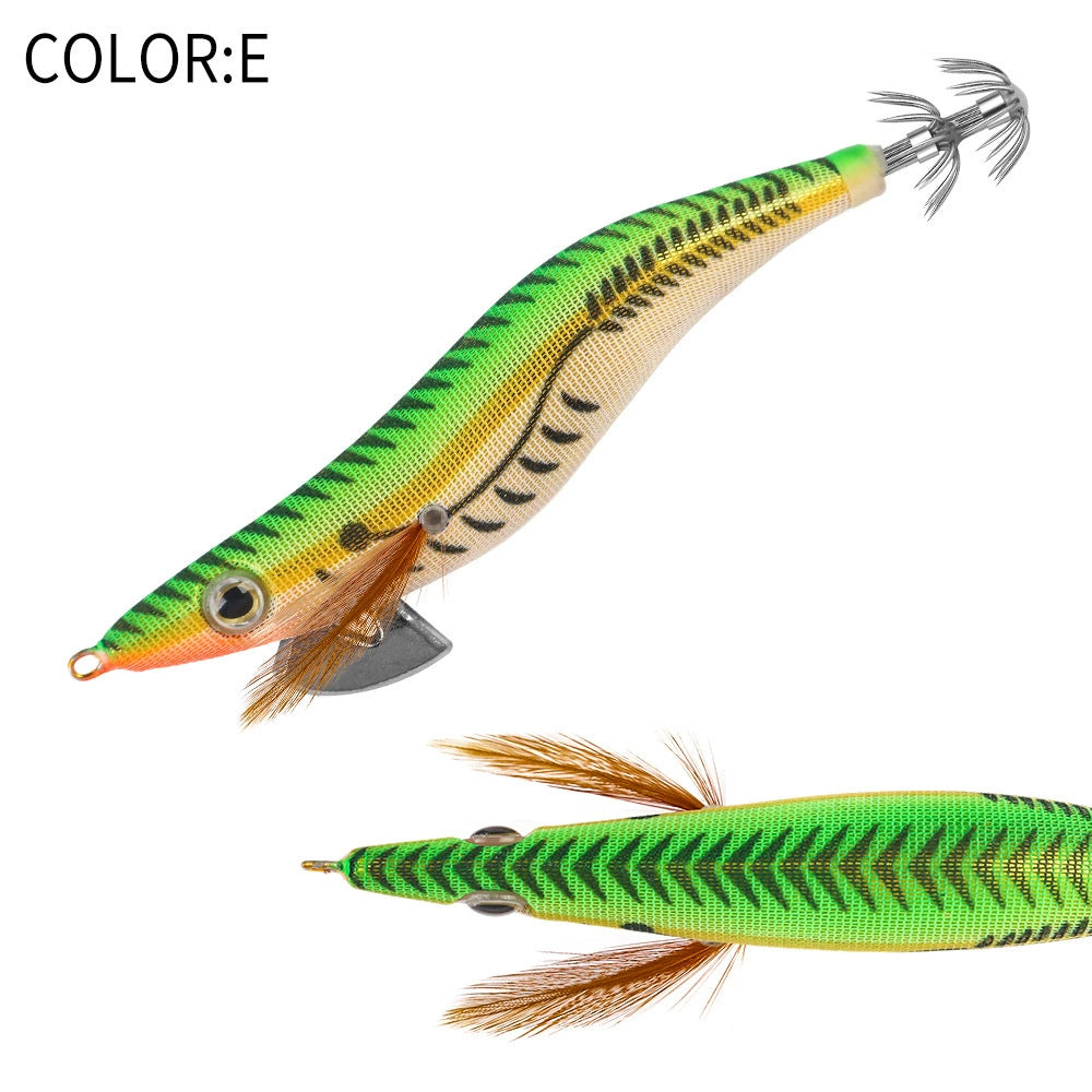 New Squid Hook #3.0/16g #3.5/21g Rapid inkiSng Artificial Luminous Squid Jigging Bait Wood Shrimp Hooks for Saltwater Tackle Fishing Lure