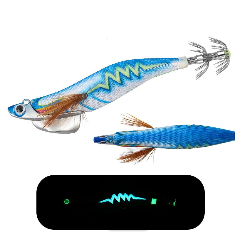 New Squid Hook #3.0/28g #3.5/40g Rapid inkiSng Artificial Luminous Squid Jigging Bait Wood Shrimp Hooks for Saltwater Tackle Fishing Lure