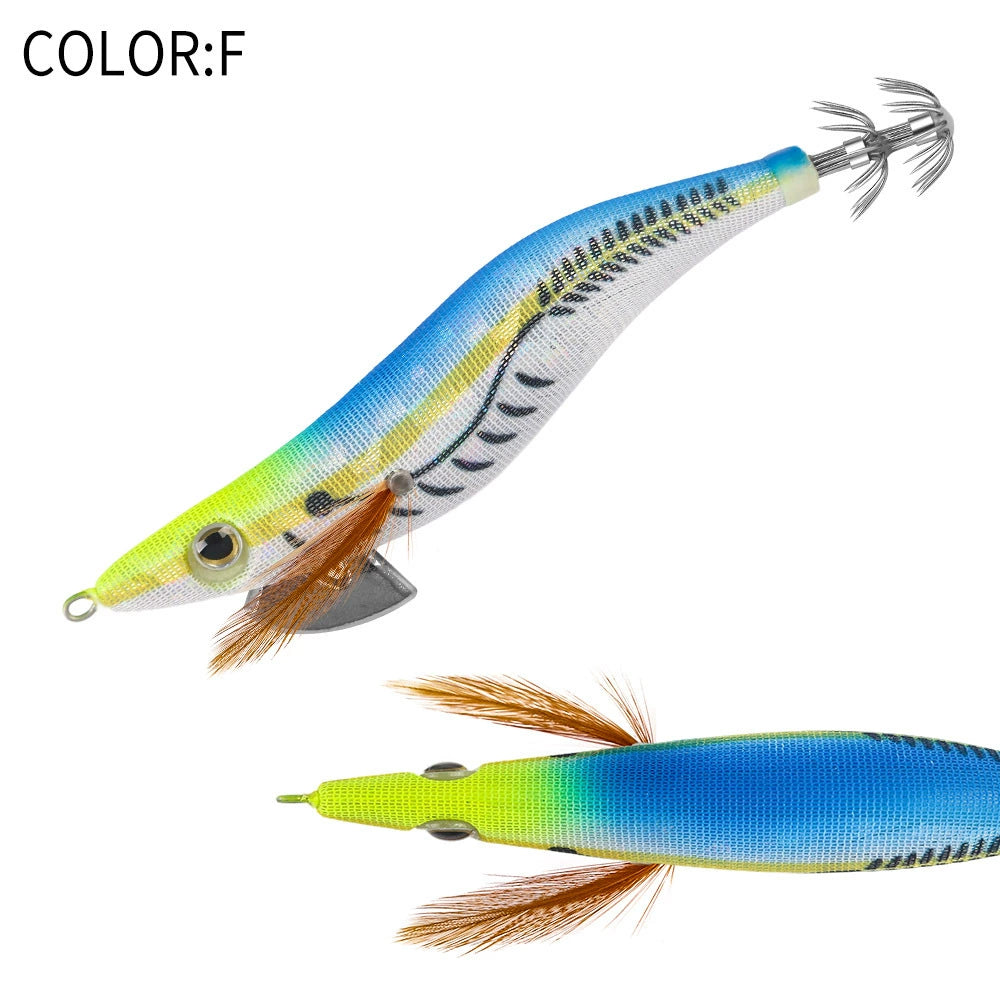 New Squid Hook #3.0/16g #3.5/21g Rapid inkiSng Artificial Luminous Squid Jigging Bait Wood Shrimp Hooks for Saltwater Tackle Fishing Lure