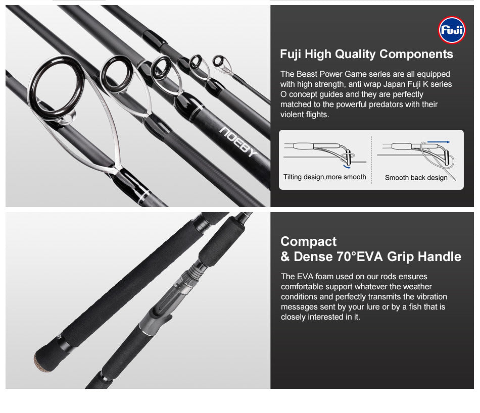 NOEBY Slow Pitch Jigging/Saltwater/Topwater/Big Game/GT /Tuna Rod NBC662/NBC702/NBC762/NBS742/NBC802/NBC862/