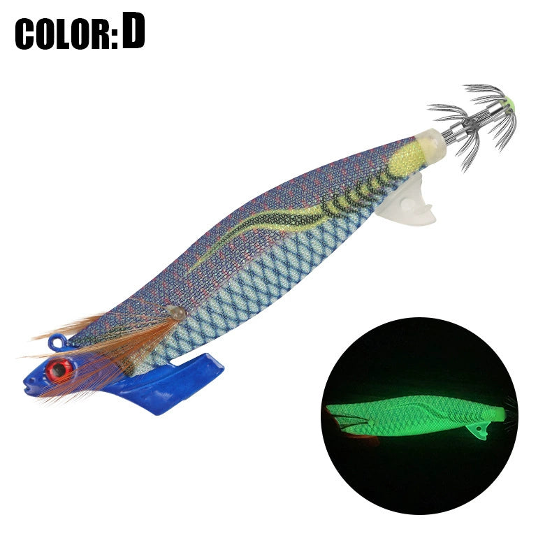New Squid Hook #3.5/26g Rapid inkiSng Artificial Luminous Squid Jigging Bait Wood Shrimp Hooks for Saltwater Tackle Fishing Lure