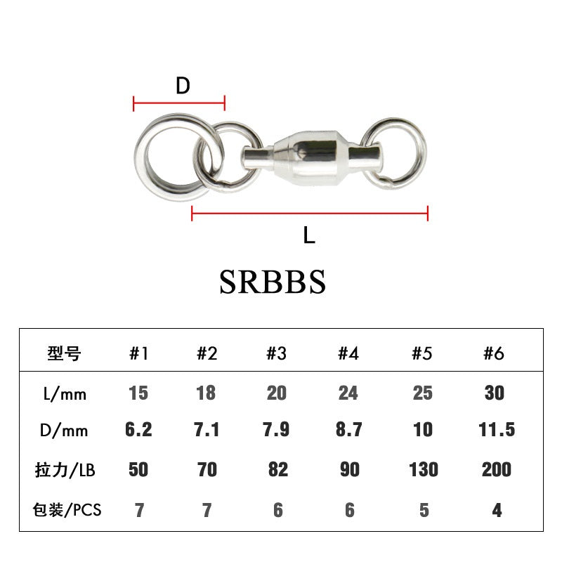 Stainless Steel Bearing Swivels+ring #1 #2 #3 #4 #5 #6/Fishing tackle