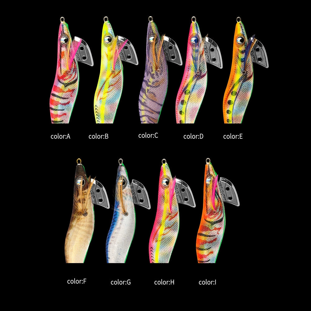 New Squid Hook #2.5/12g #3.0/16.5g#3.5/21g Rapid inkiSng Artificial Luminous Squid Jigging Bait Wood Shrimp Hooks for Saltwater Tackle Fishing Lure