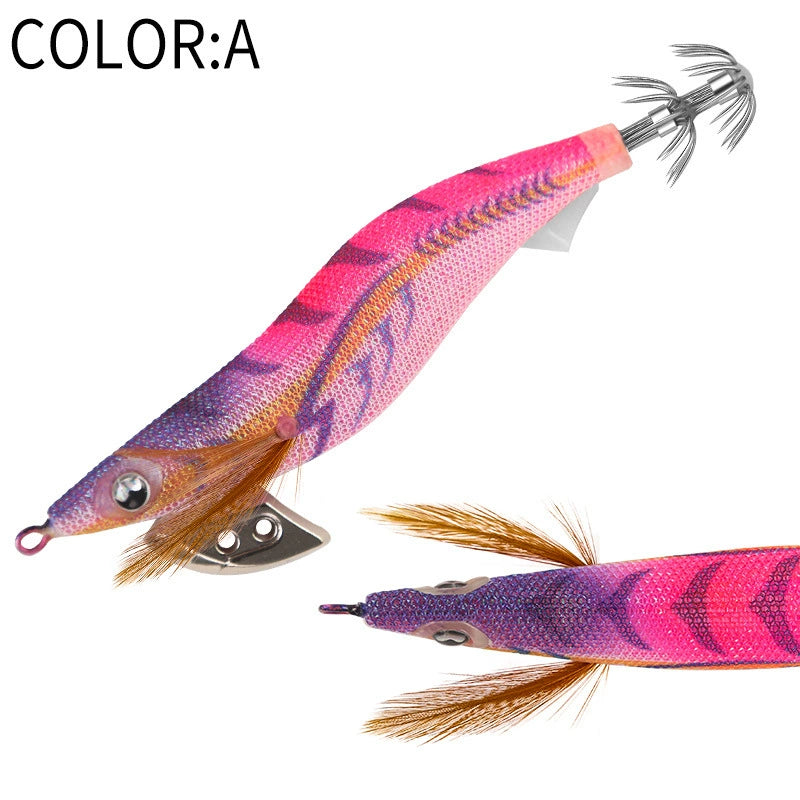 New Squid Hook #3.0/16.5g Rapid inkiSng Artificial Luminous Squid Jigging Bait Wood Shrimp Hooks for Saltwater Tackle Fishing Lure