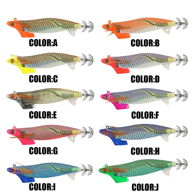 New Squid Hook #3.5/26g Rapid inkiSng Artificial Luminous Squid Jigging Bait Wood Shrimp Hooks for Saltwater Tackle Fishing Lure