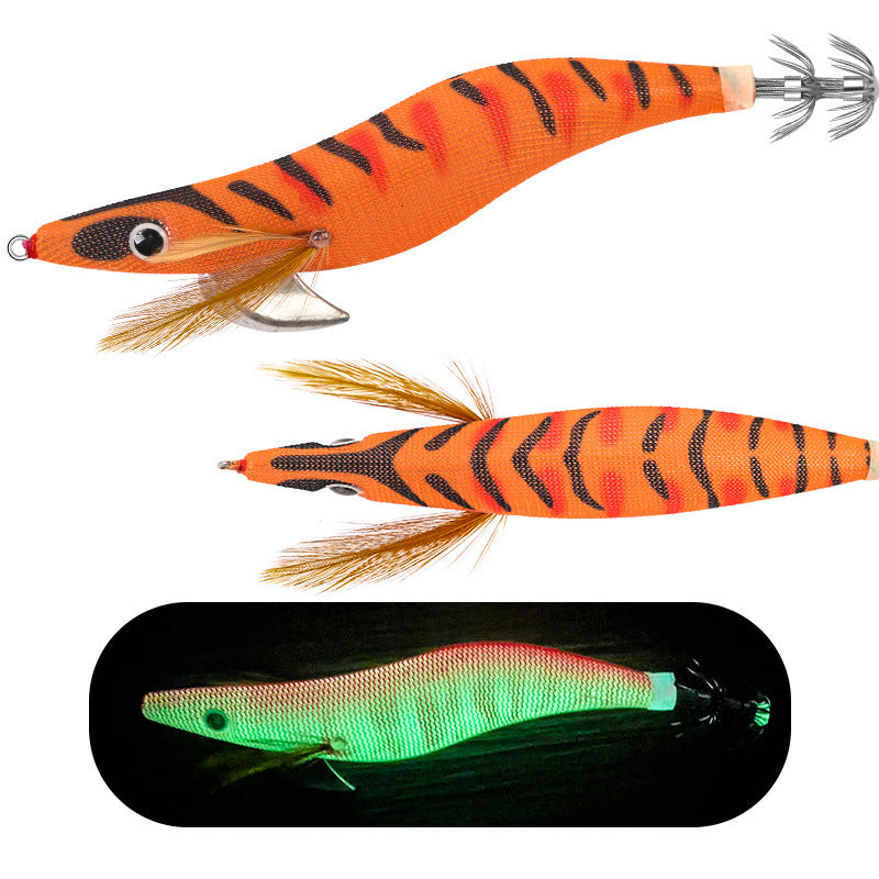 New Squid Hook #3.0/14.5g #3.5/19.5g Rapid inkiSng Artificial Luminous Squid Jigging Bait Wood Shrimp Hooks for Saltwater Tackle Fishing Lure