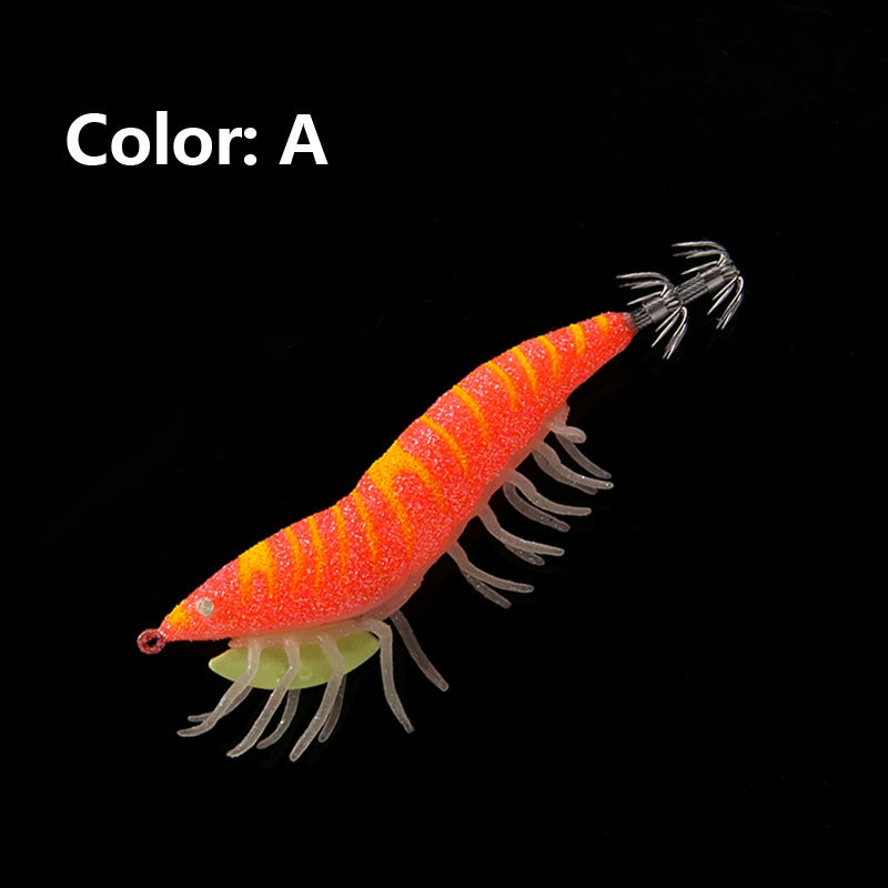 New Squid Hook #3.5/21g Rapid inkiSng Artificial Luminous Squid Jigging Bait Wood Shrimp Hooks for Saltwater Tackle Fishing Lure