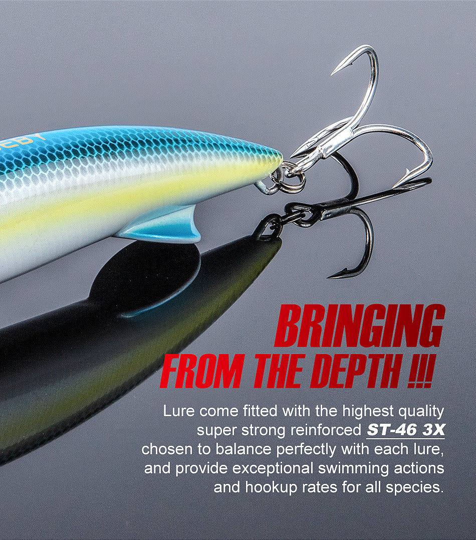 NOEBY Saltwater Pencil Bait/Stickbait/Minnow/Topwater/Popper Lure 110mm/64g