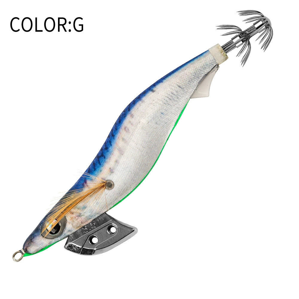 New Squid Hook #2.5/12g #3.0/16.5g#3.5/21g Rapid inkiSng Artificial Luminous Squid Jigging Bait Wood Shrimp Hooks for Saltwater Tackle Fishing Lure