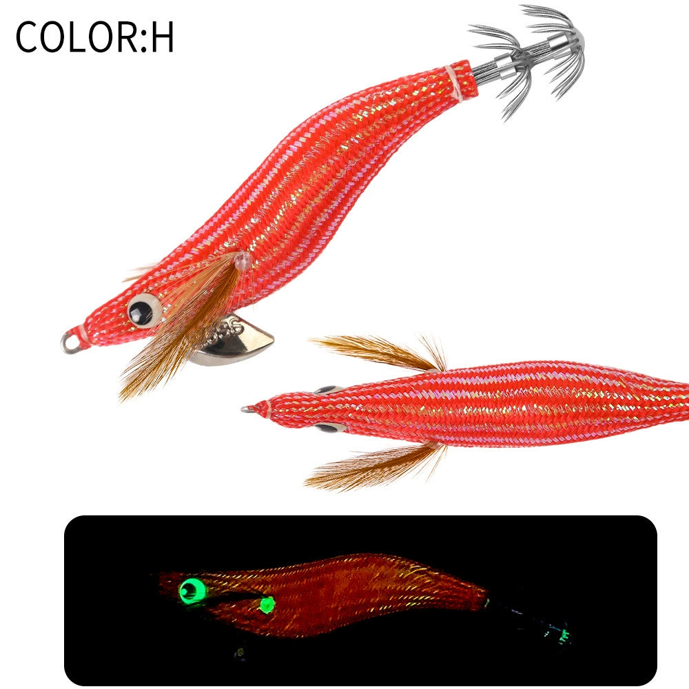 New Squid Hook #2.2/6.5g #2.5/9.5g Rapid inkiSng Artificial Luminous Squid Jigging Bait Wood Shrimp Hooks for Saltwater Tackle Fishing Lure