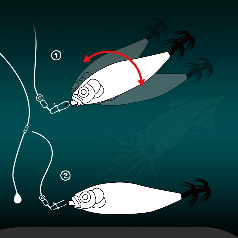 New Squid Hook #50mm/4.0g #55mm/5.5g Rapid inkiSng Artificial Luminous Squid Jigging Bait Wood Shrimp Hooks for Saltwater Tackle Fishing Lure