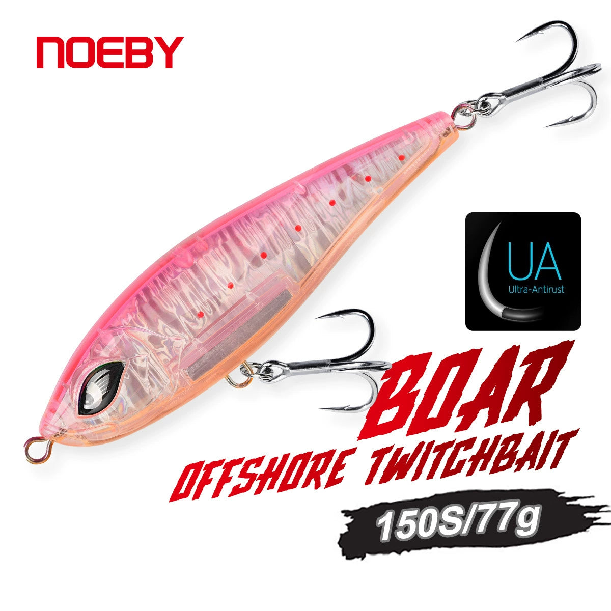 NOEBY Saltwater Pencil Bait/Stickbait/Minnow/Topwater/Popper Lure 15cm/77g Sinking