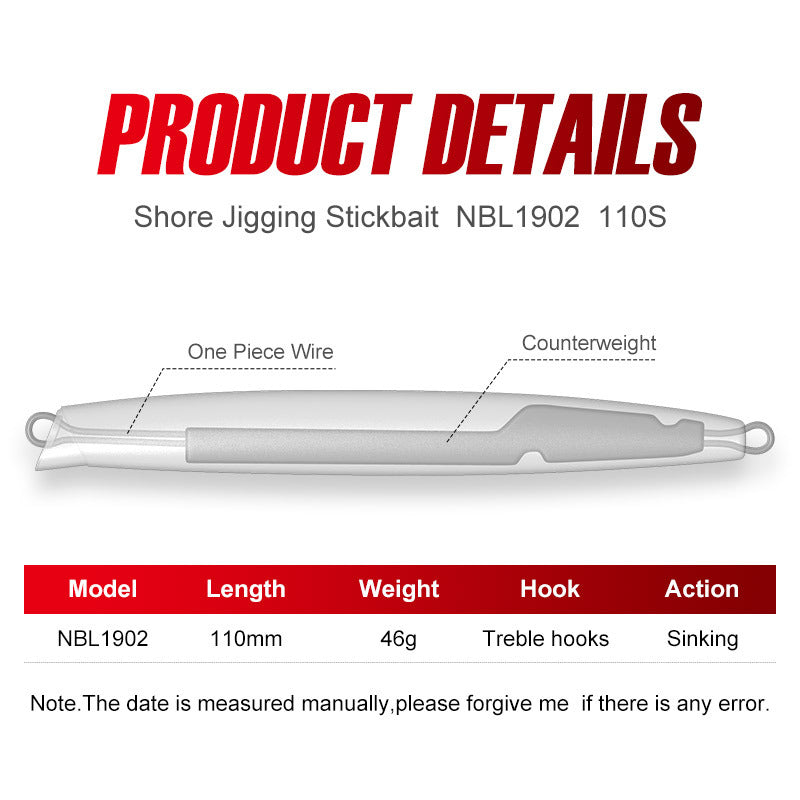 Saltwater plastic Pencil bait #43-110mm/45.8g