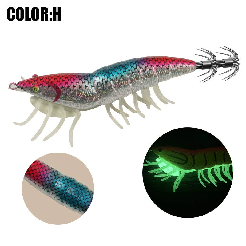 New Squid Hook #2.0/8g #3.0/12g #3.5/19.5g Rapid inkiSng Artificial Luminous Squid Jigging Bait Wood Shrimp Hooks for Saltwater Tackle Fishing Lure