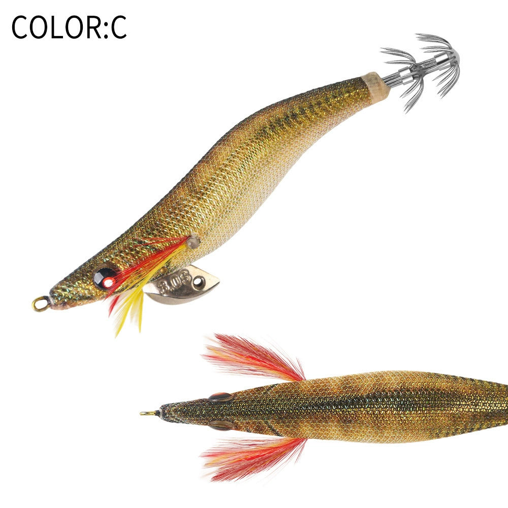 New Squid Hook #3.0/14g Rapid inkiSng Artificial Luminous Squid Jigging Bait Wood Shrimp Hooks for Saltwater Tackle Fishing Lure