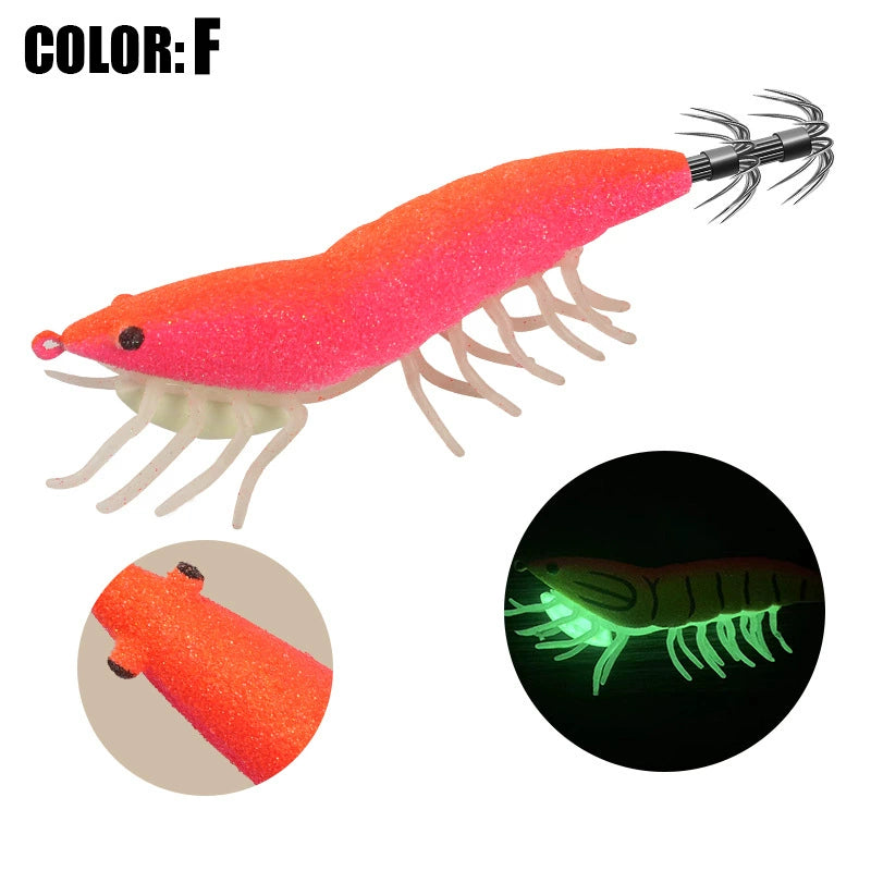 New Squid Hook #2.0/8g #3.0/12g #3.5/19.5g Rapid inkiSng Artificial Luminous Squid Jigging Bait Wood Shrimp Hooks for Saltwater Tackle Fishing Lure