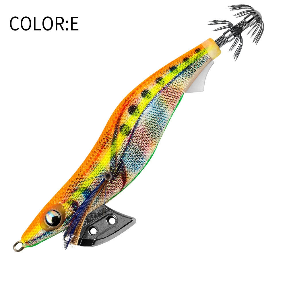 New Squid Hook #2.5/12g #3.0/16.5g#3.5/21g Rapid inkiSng Artificial Luminous Squid Jigging Bait Wood Shrimp Hooks for Saltwater Tackle Fishing Lure