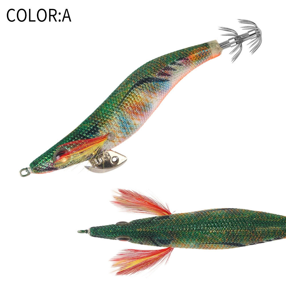 New Squid Hook #3.0/14g Rapid inkiSng Artificial Luminous Squid Jigging Bait Wood Shrimp Hooks for Saltwater Tackle Fishing Lure