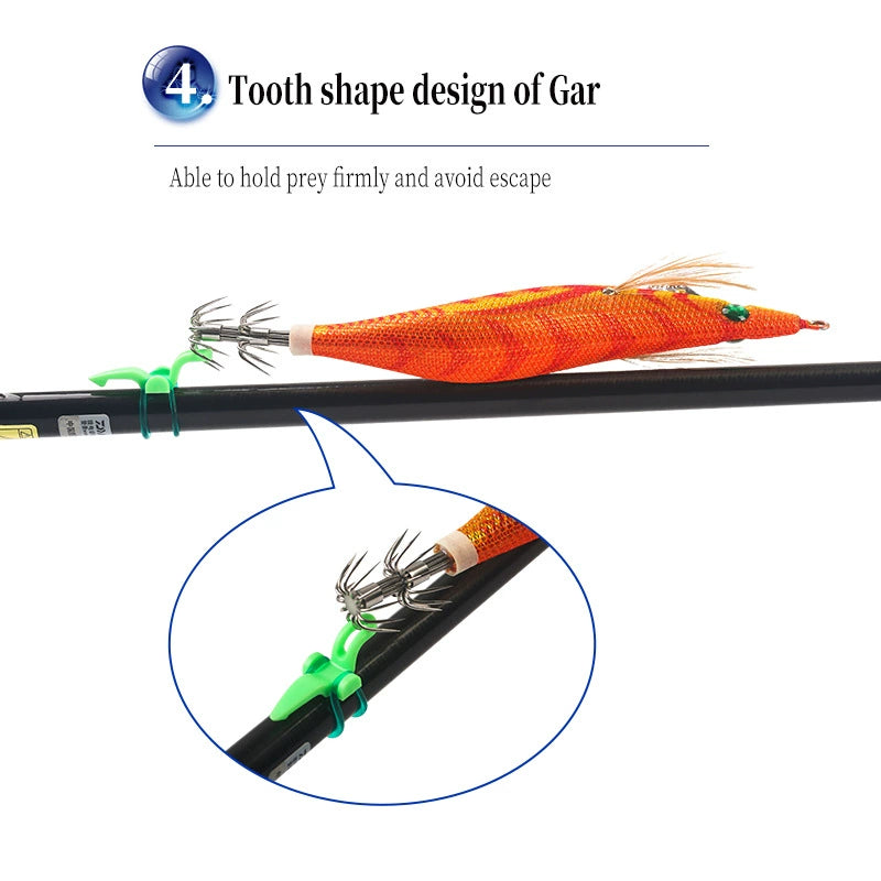 New Squid Hook #28mm Rapid inkiSng Artificial Luminous Squid Jigging Bait Wood Shrimp Hooks for Saltwater Tackle Fishing Lure