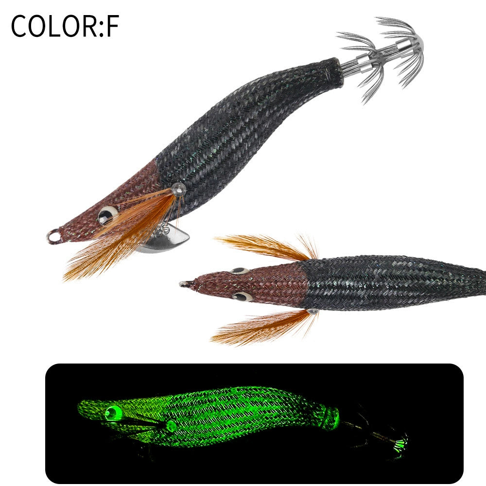New Squid Hook #2.2/6.5g #2.5/9.5g Rapid inkiSng Artificial Luminous Squid Jigging Bait Wood Shrimp Hooks for Saltwater Tackle Fishing Lure