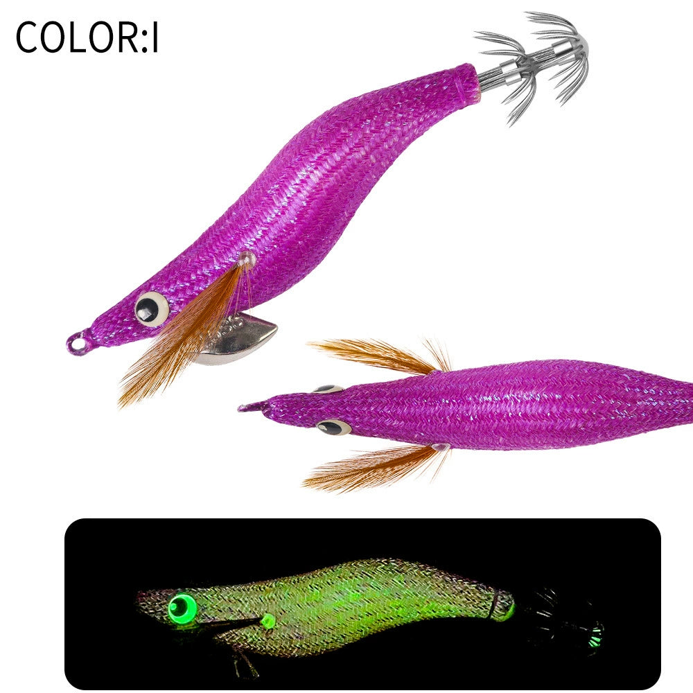 New Squid Hook #2.2/6.5g #2.5/9.5g Rapid inkiSng Artificial Luminous Squid Jigging Bait Wood Shrimp Hooks for Saltwater Tackle Fishing Lure