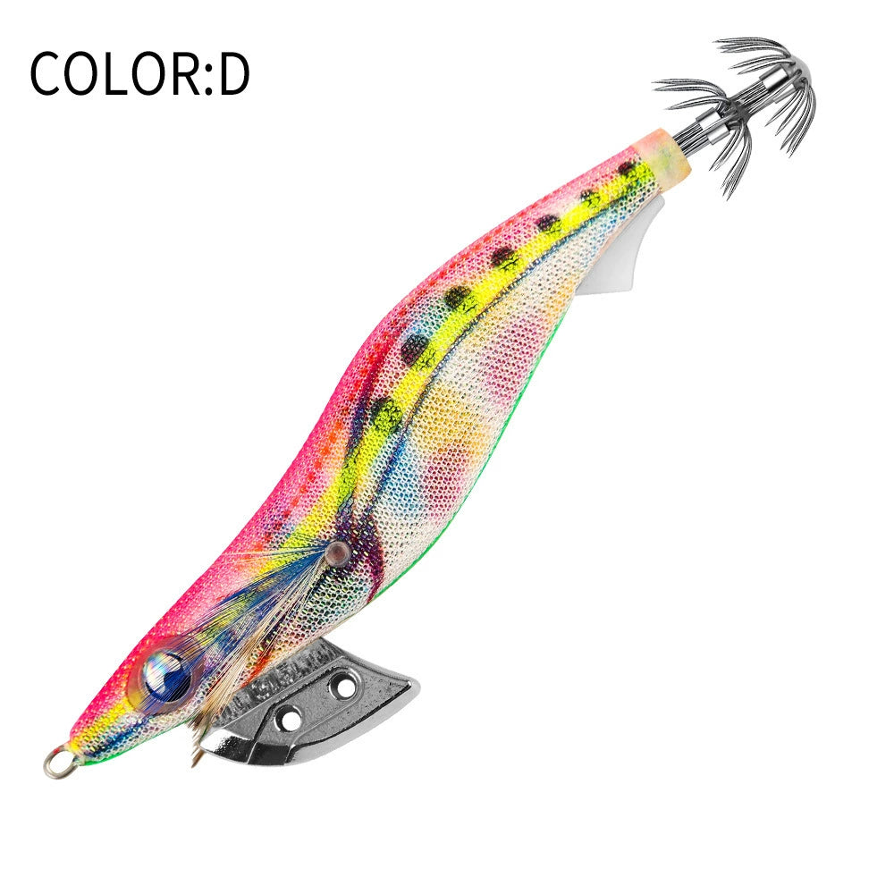 New Squid Hook #2.5/12g #3.0/16.5g#3.5/21g Rapid inkiSng Artificial Luminous Squid Jigging Bait Wood Shrimp Hooks for Saltwater Tackle Fishing Lure