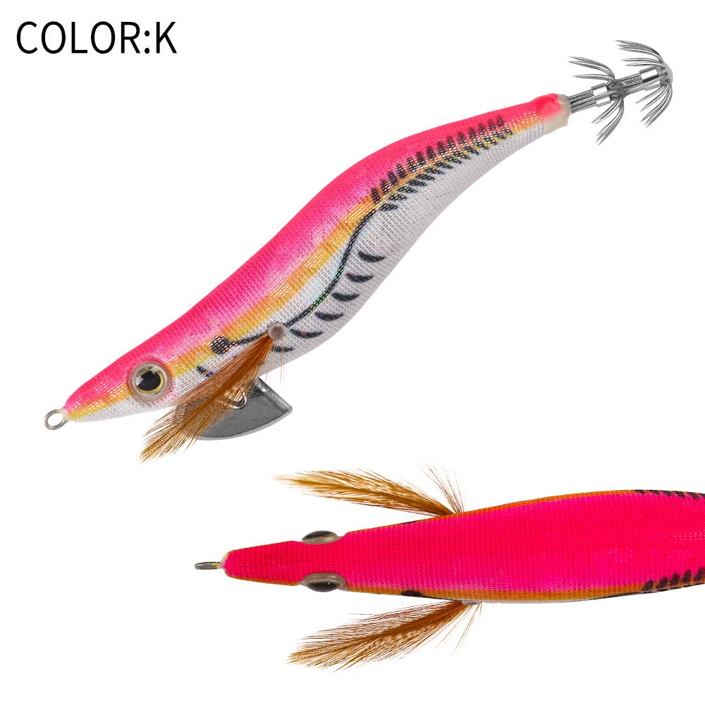 New Squid Hook #3.0/16g #3.5/21g Rapid inkiSng Artificial Luminous Squid Jigging Bait Wood Shrimp Hooks for Saltwater Tackle Fishing Lure