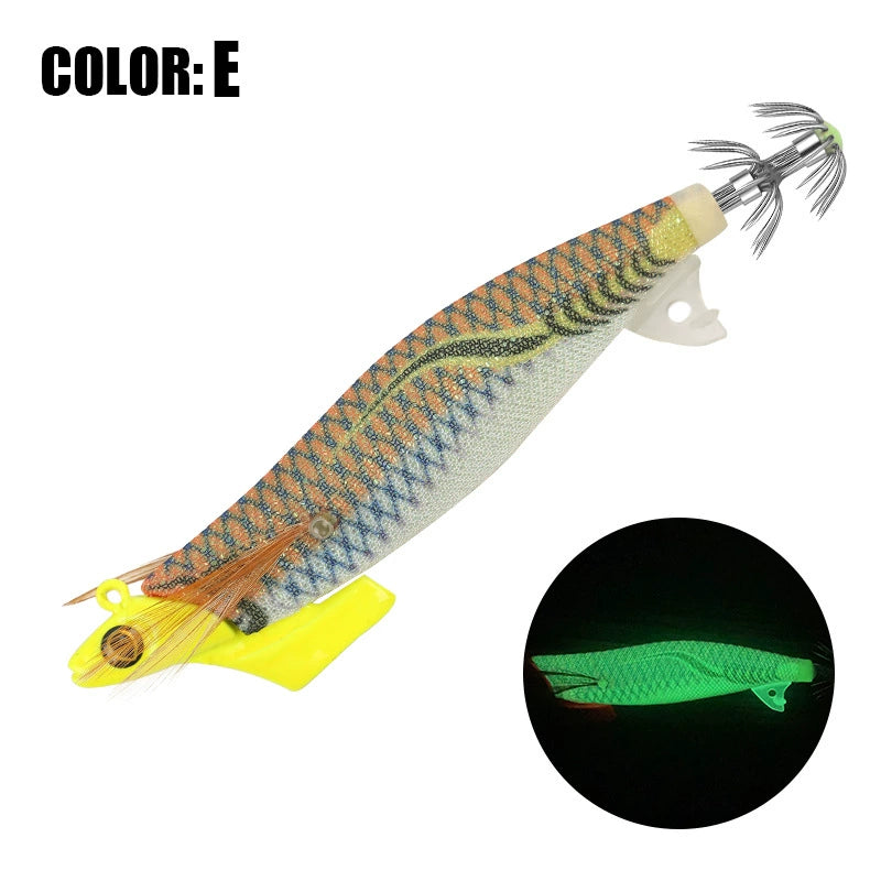New Squid Hook #3.5/26g Rapid inkiSng Artificial Luminous Squid Jigging Bait Wood Shrimp Hooks for Saltwater Tackle Fishing Lure