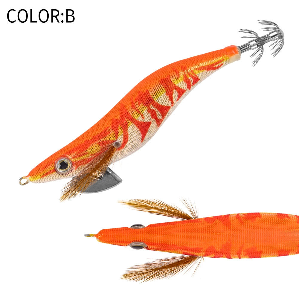 New Squid Hook #3.0/16g #3.5/21g Rapid inkiSng Artificial Luminous Squid Jigging Bait Wood Shrimp Hooks for Saltwater Tackle Fishing Lure