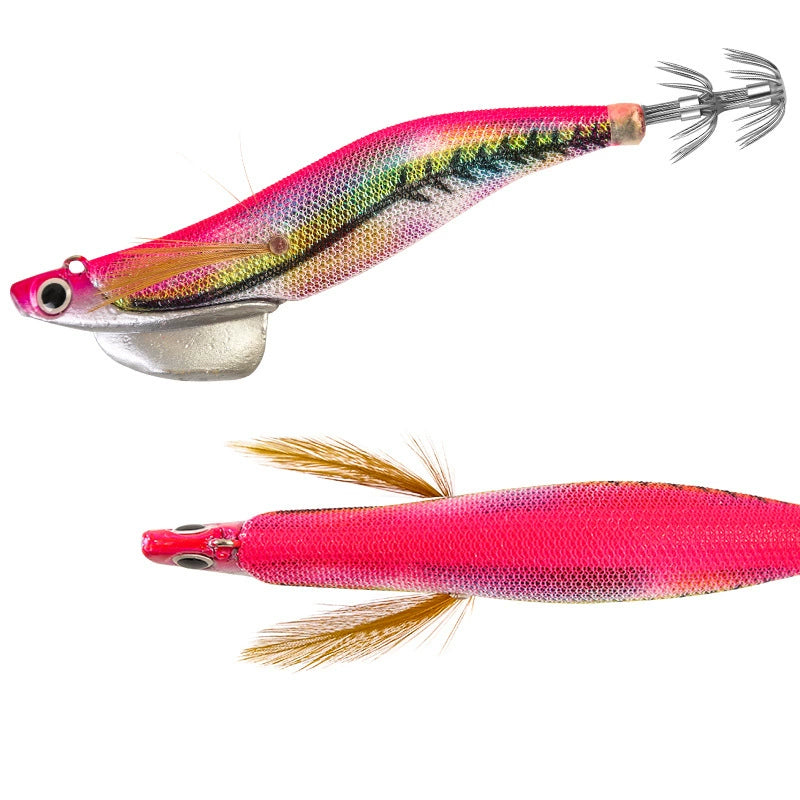 New Squid Hook #3.0/28g #3.5/40g Rapid inkiSng Artificial Luminous Squid Jigging Bait Wood Shrimp Hooks for Saltwater Tackle Fishing Lure