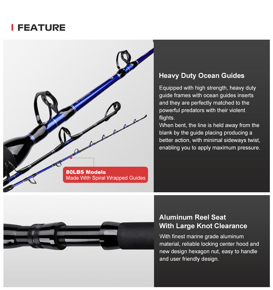 NOEBY Slow Pitch Jigging/Saltwater/Topwater/Big Game/GT /Tuna Rod LSU3050/1.66/LSU80/1.70