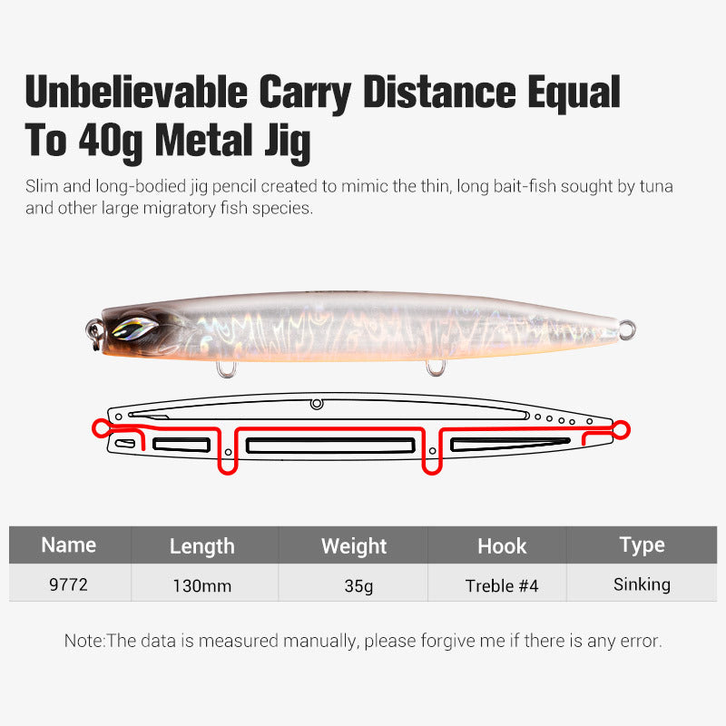 Saltwater plastic Pencil bait #27- 130mm/38g