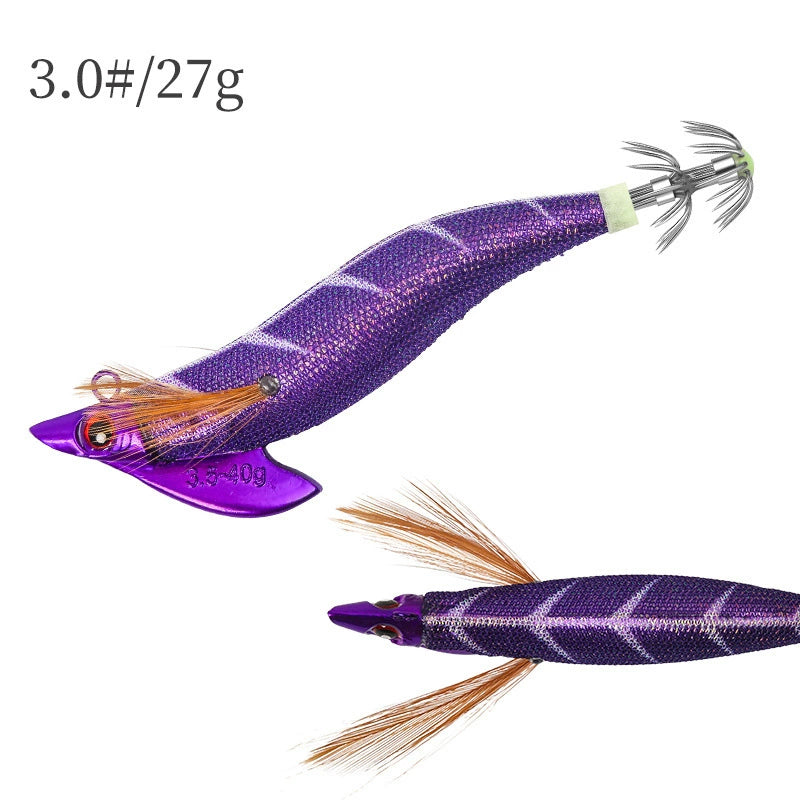 New Squid Hook 3.0/27g #3.5/40g Rapid inkiSng Artificial Luminous Squid Jigging Bait Wood Shrimp Hooks for Saltwater Tackle Fishing Lure