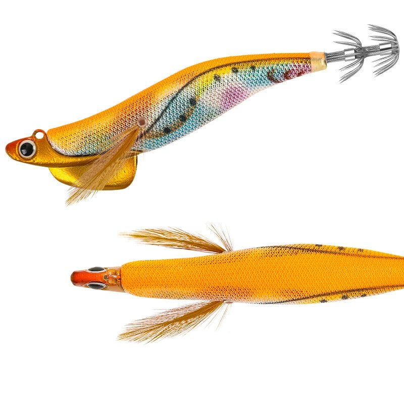 New Squid Hook #3.0/28g #3.5/40g Rapid inkiSng Artificial Luminous Squid Jigging Bait Wood Shrimp Hooks for Saltwater Tackle Fishing Lure